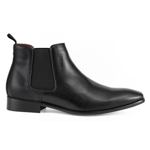 New Tommy Hilfiger Sesame Chelsea Boot Black Vegan Faux Leather Sz 11.5 - Picture 1 of 14